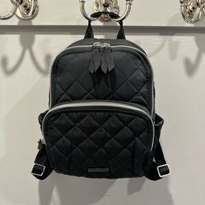 Vera Bradley Black Small Backpack in Performance Twill